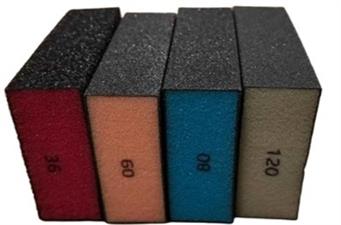 SPUGNA ABRASIVA A QUATTRO LATI 98X69 sp.26 ARANCIO - FINE gr 60