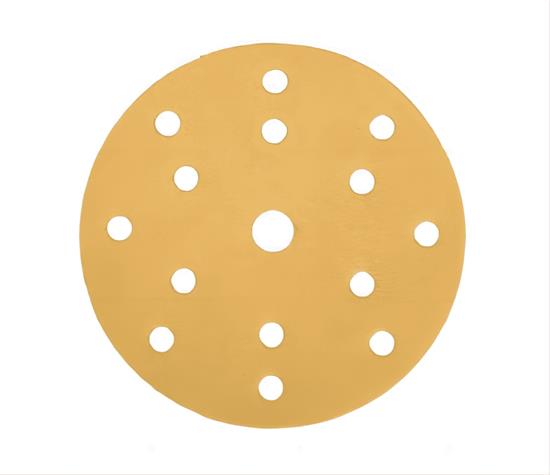 DISCO ABRASIVO GIALLO ALLUMINA SU CARTA 15 FORI 150 mm gr 150