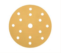 DISCO ABRASIVO GIALLO ALLUMINA SU CARTA 15 FORI 150 mm gr 80