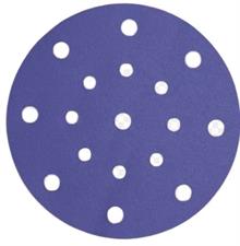 DISCO ABRASIVO VIOLA CERAMICA SU FILM 15 FORI 150 mm gr 600