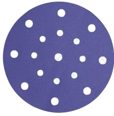 DISCO ABRASIVO VIOLA CERAMICA SU FILM 15 FORI 150 mm gr 800
