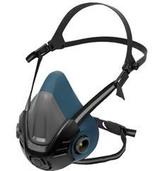 SEMIMASCHERA CON DOPPIO RACCORDO - BLU E GRIGIA