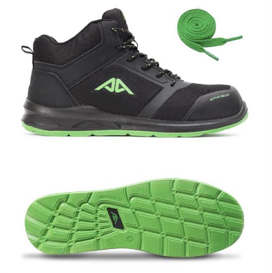 A RUN HIGH - SCARPONCINO DA LAVORO - NERO/VERDE - TAGLIA 47