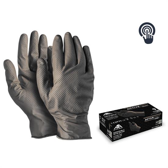 GUANTI IN NITRILE - 8,4 gr - 240 mm - COLOR NERO - TAGLIA M