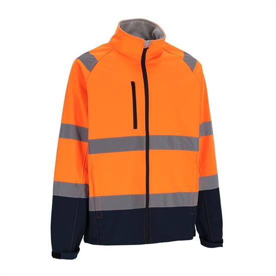 COMET HV - GIACCA SOFTSHELL - ORANGE/NAVY - TAGLIA L