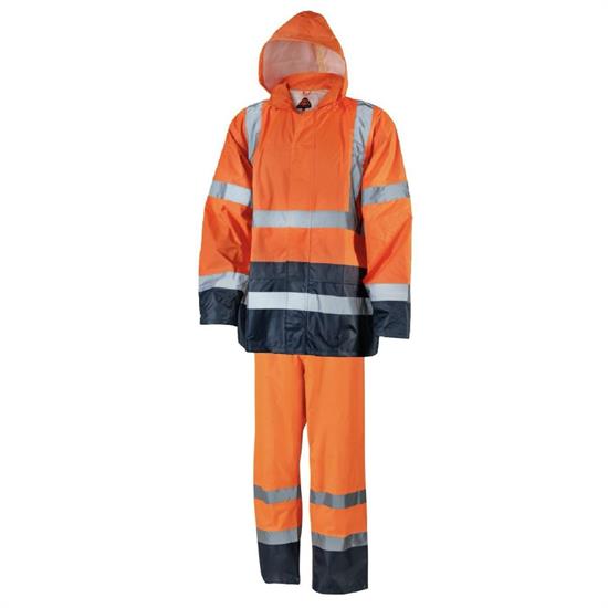RAINSTORM HV - COMPLETO ANTIPIOGGIA - ORANGE/NAVY - TAGLIA XXL