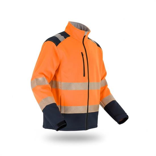 STELLAR HV - GIACCA SOFTSHELL RIPSTOP - ORANGE/NAVY - TAGLIA XL